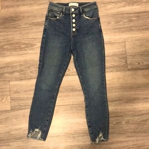 Abercrombie high waisted button fly jeans